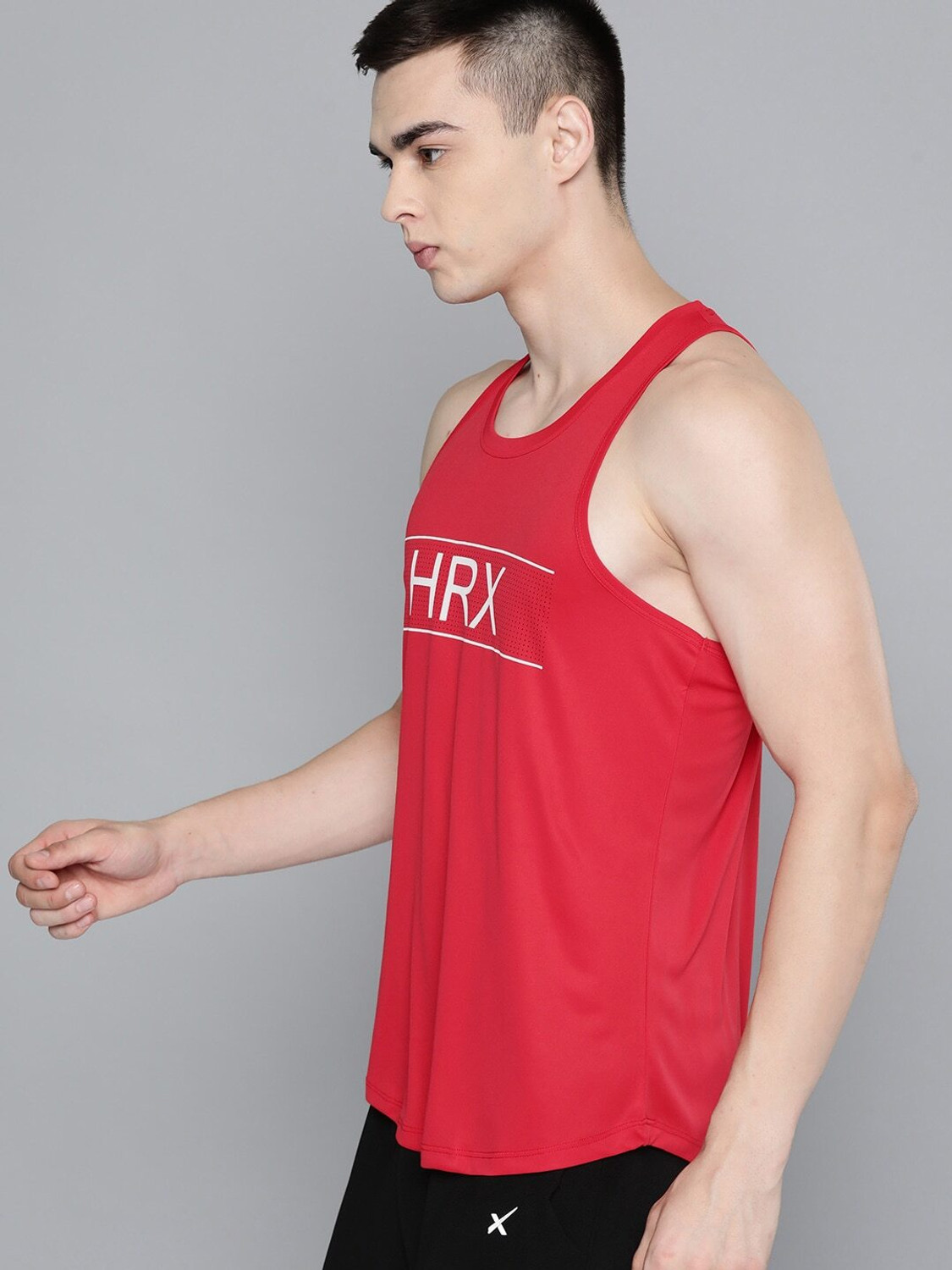 Image of HRX by Hrithik Roshan Printed Men Round Neck Red T-Shirt