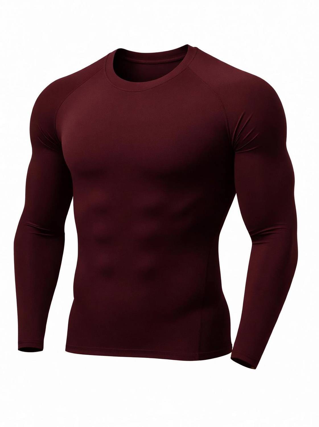AKSM Solid Men Round Neck Maroon T-Shirt