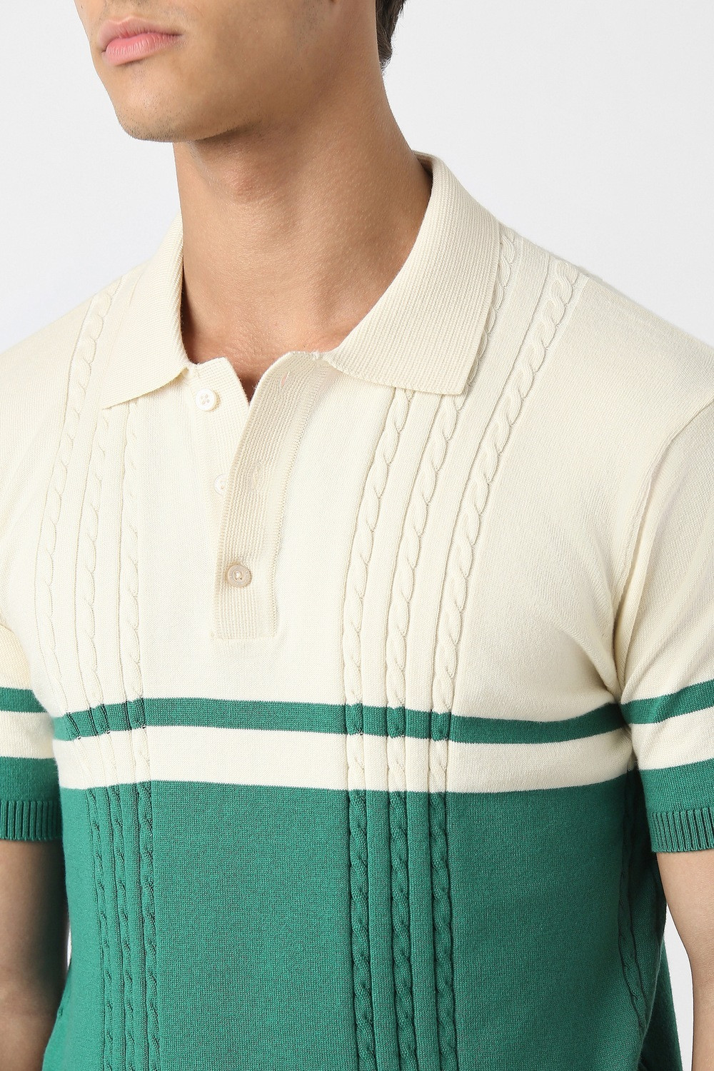Image of PETER ENGLAND Self Design Men Polo Neck Multicolor T-Shirt