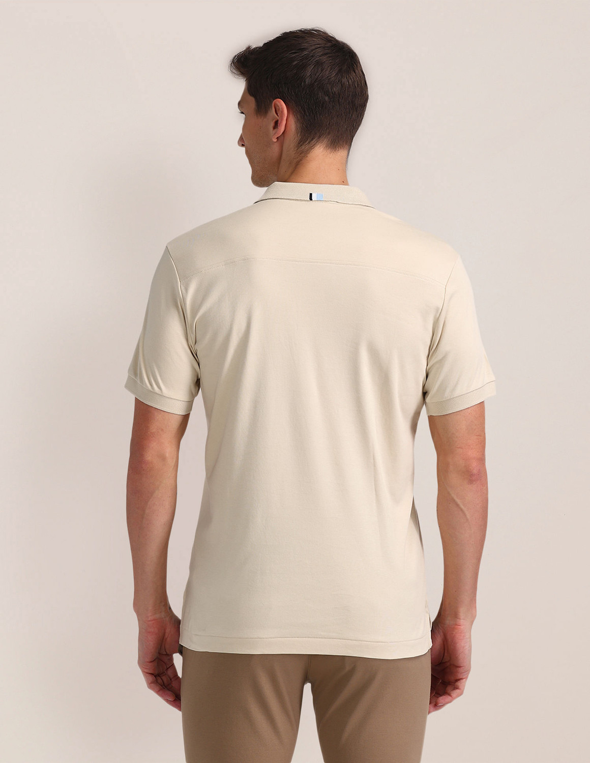 Image of U.S. POLO ASSN. Solid Men Polo Neck Brown T-Shirt