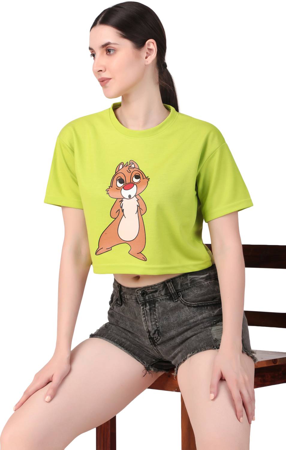 BRAZO Printed Women Round Neck Green T-Shirt