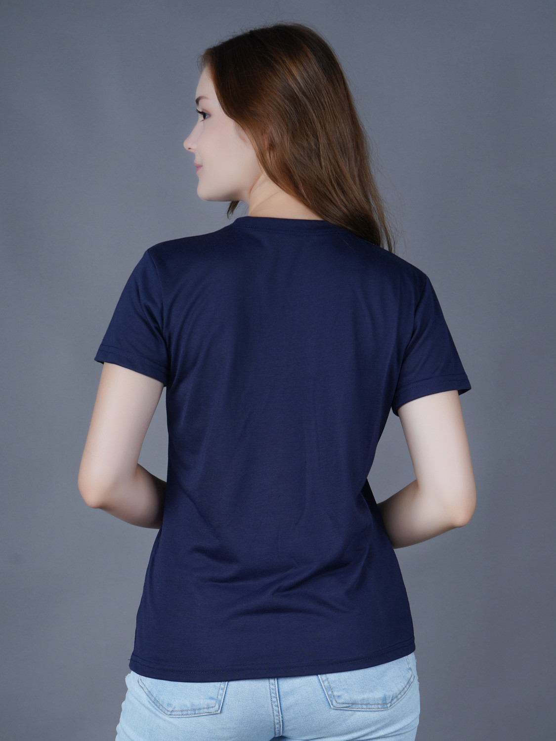 Image of Dam Printed Women Round Neck Multicolor T-Shirt