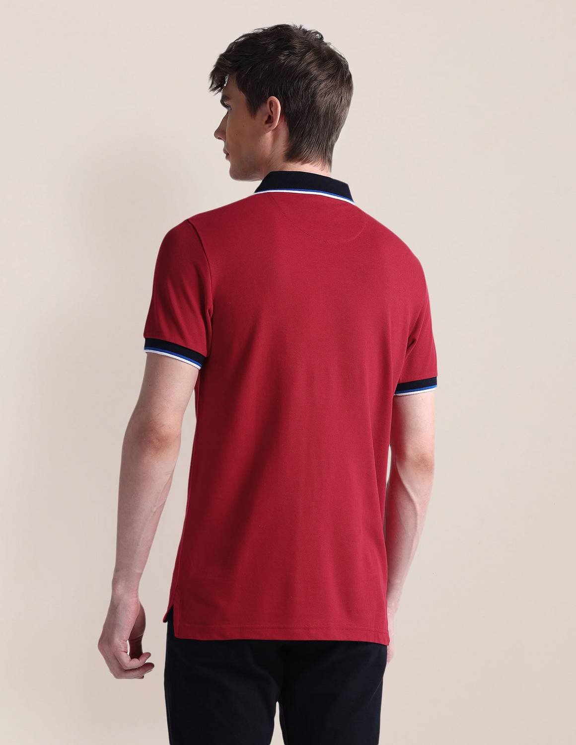 U.S. POLO ASSN. Men Red Polo Neck T-Shirt - Image 5