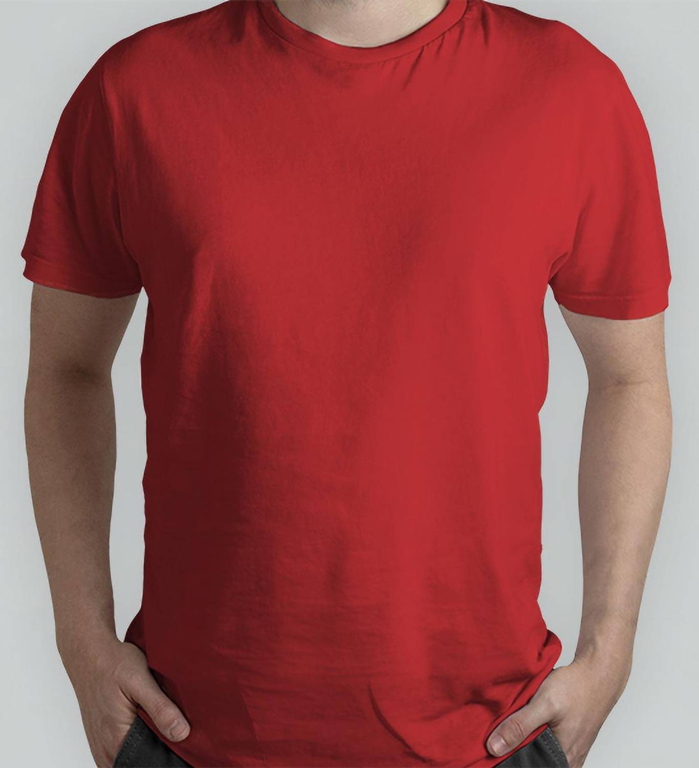 Aesthetica Solid Men Round Neck Red T-Shirt