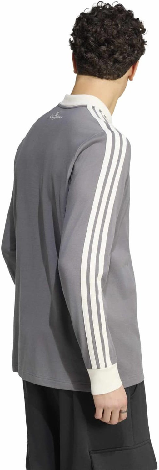 Image of ADIDAS Men Printed Polo Neck Cotton Blend Grey T-Shirt