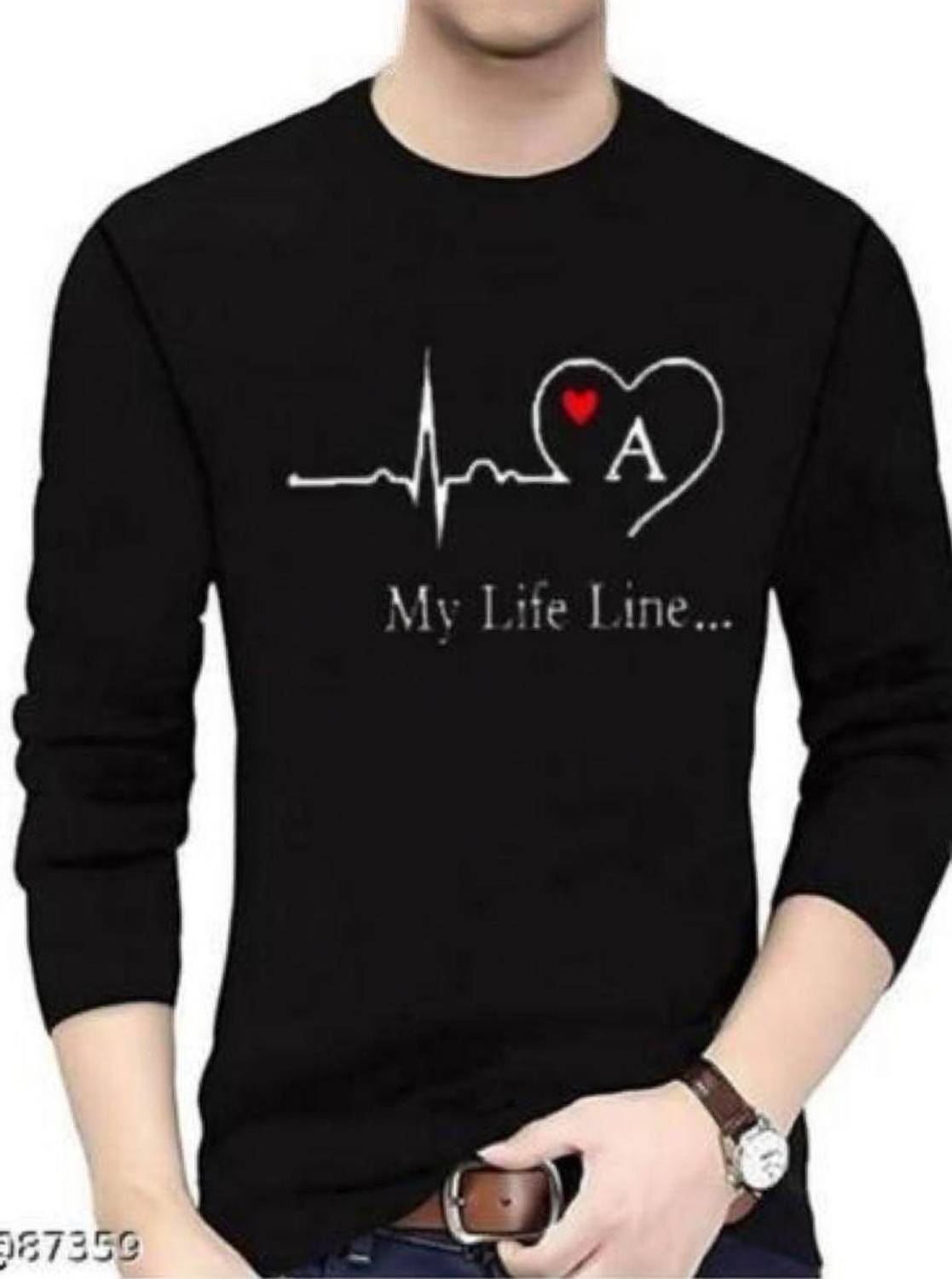 ALIVE Printed Men Round Neck Black T-Shirt