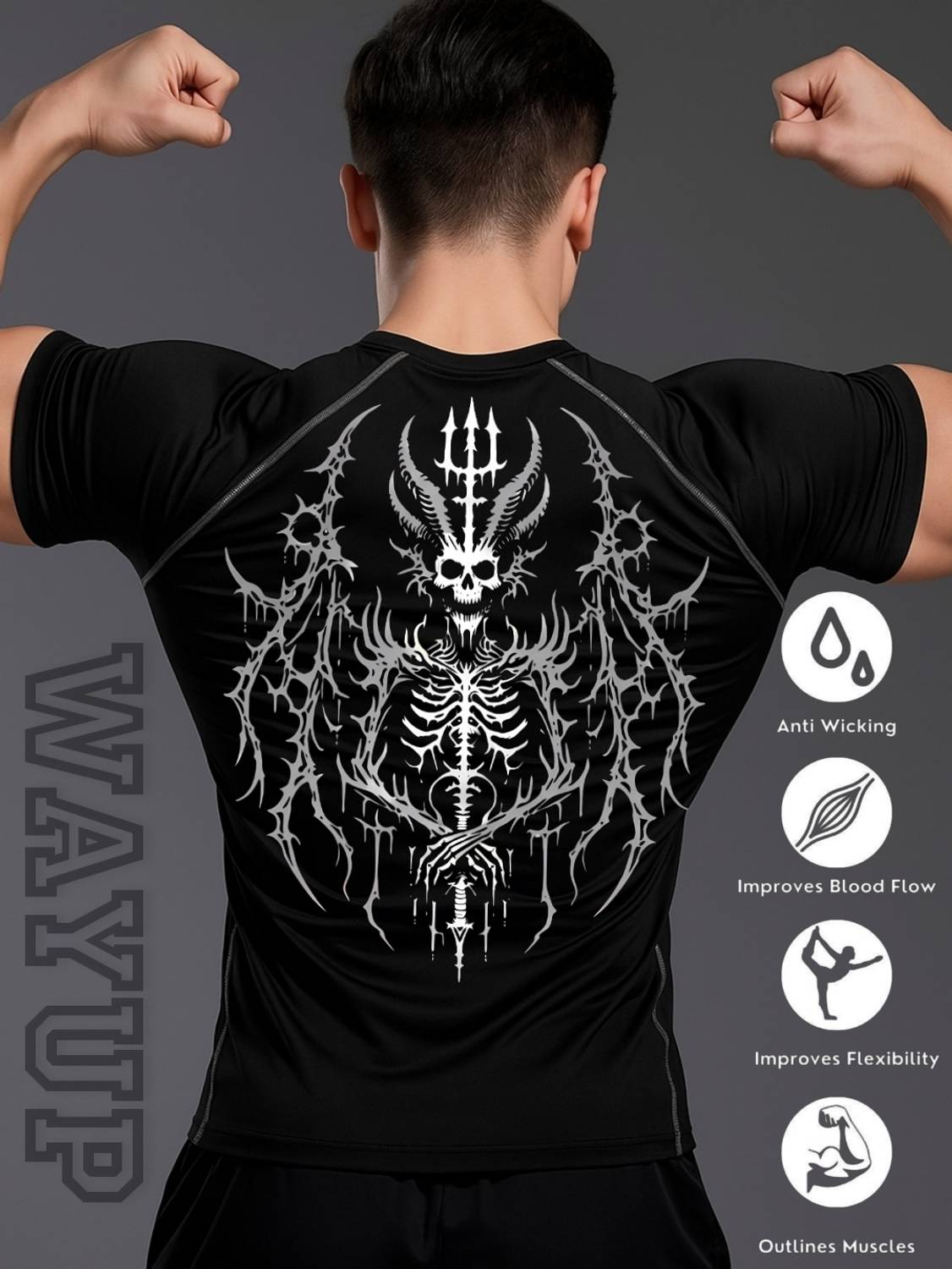 Wayup Black Men's Round Neck T-Shirt - Image 2