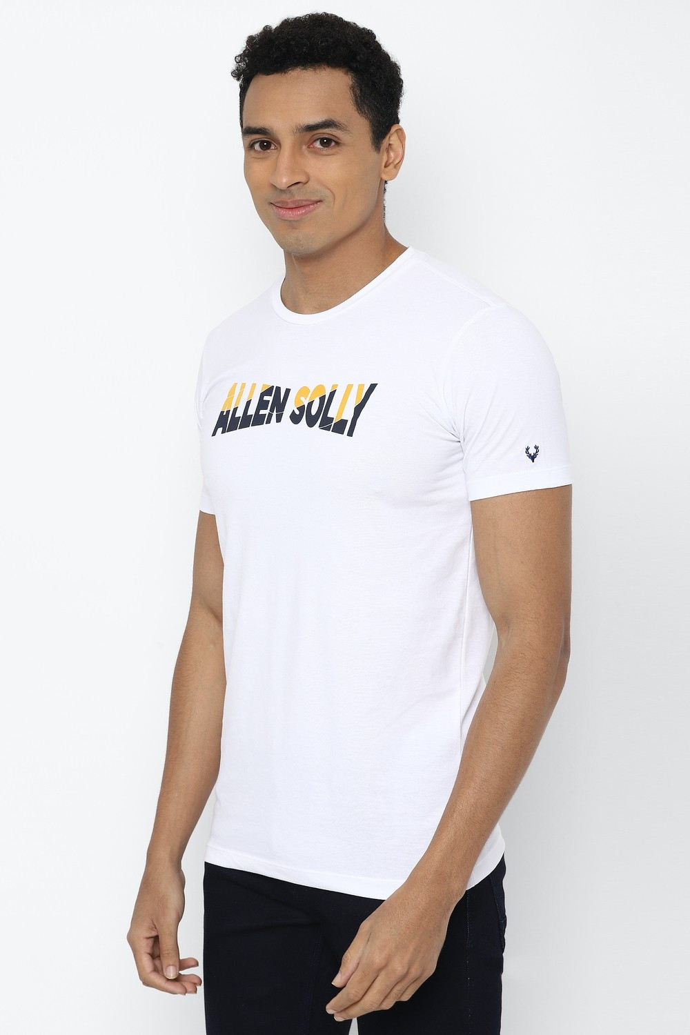 Image of Allen Solly Printed Men Round Neck White T-Shirt