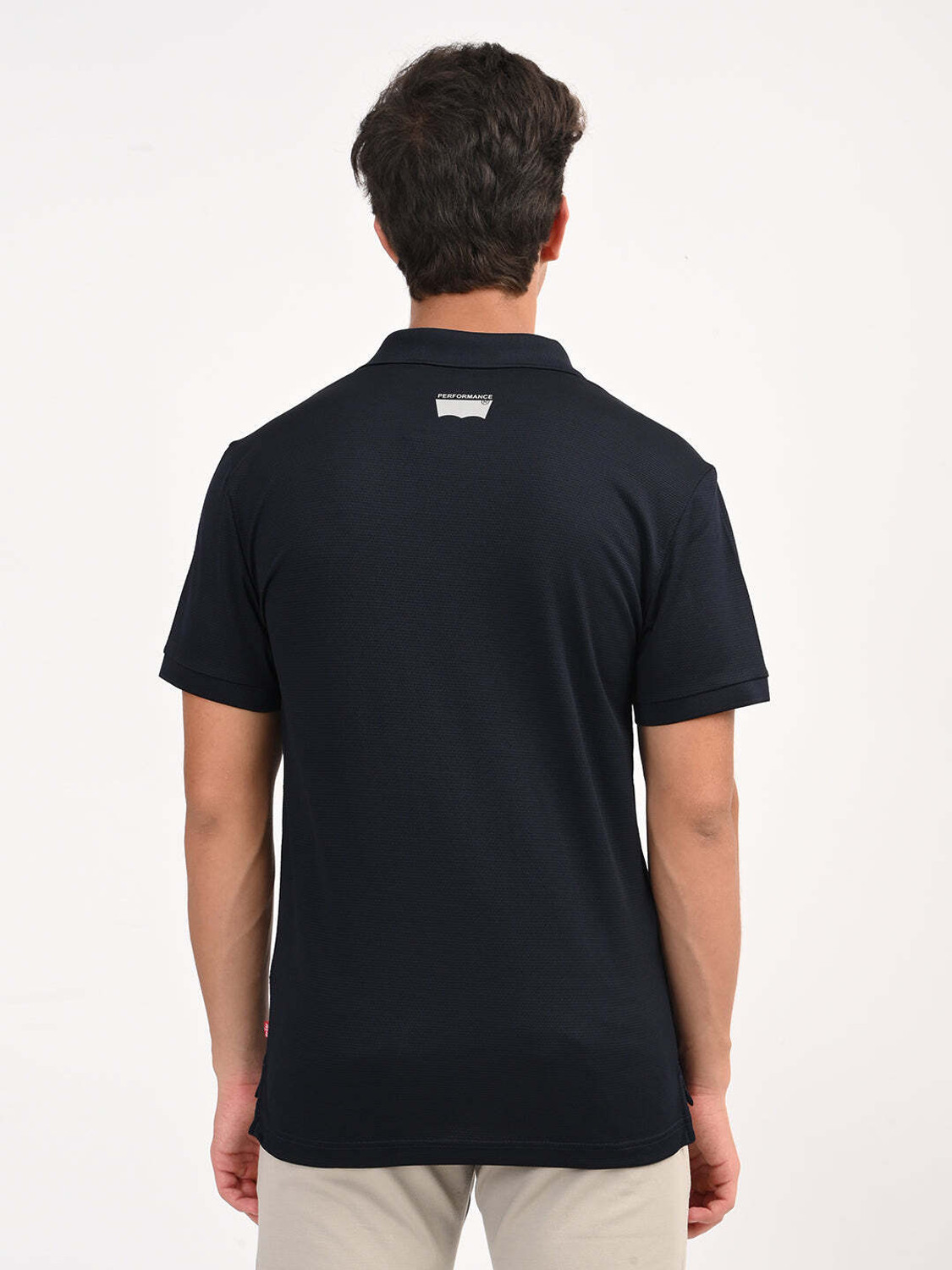 Image of LEVI'S Solid Men Polo Neck Black T-Shirt