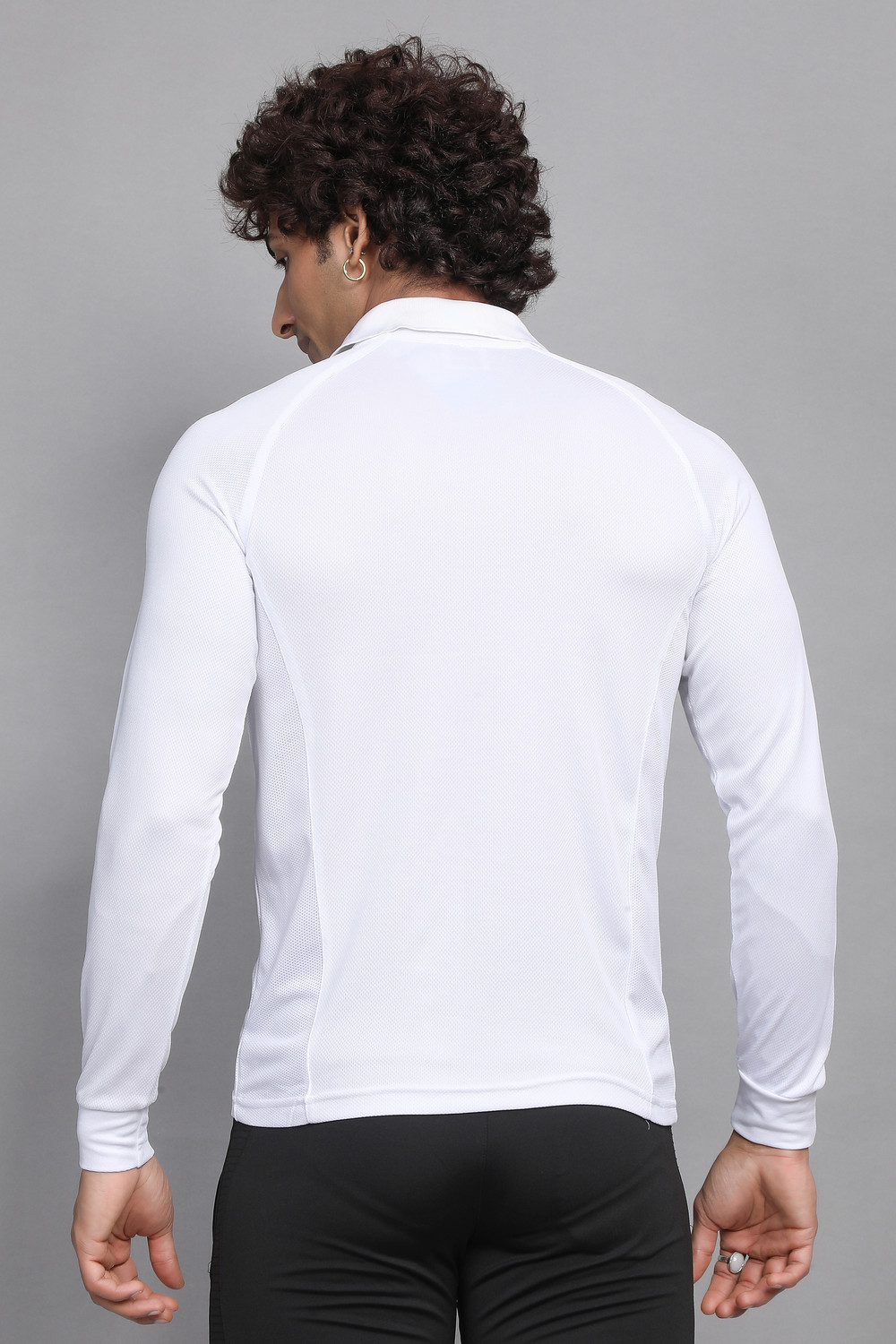 Image of Sport Sun Solid Men Polo Neck White T-Shirt