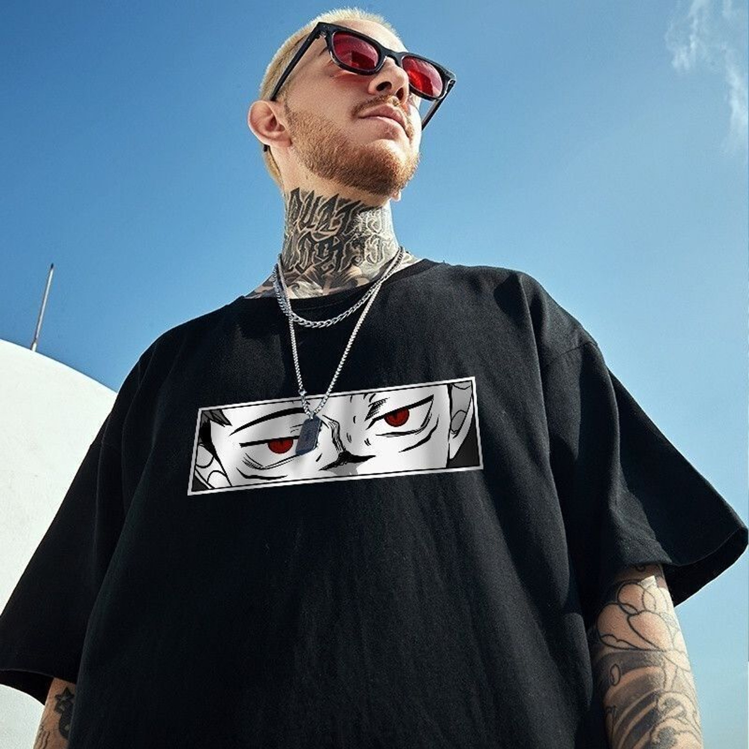 Image of FASHIONORIYA Printed Men Round Neck Black T-Shirt