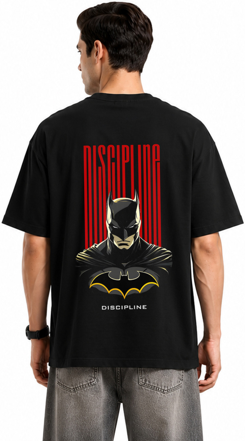 Image of SillyStyle Graphic Print Men Round Neck Black T-Shirt