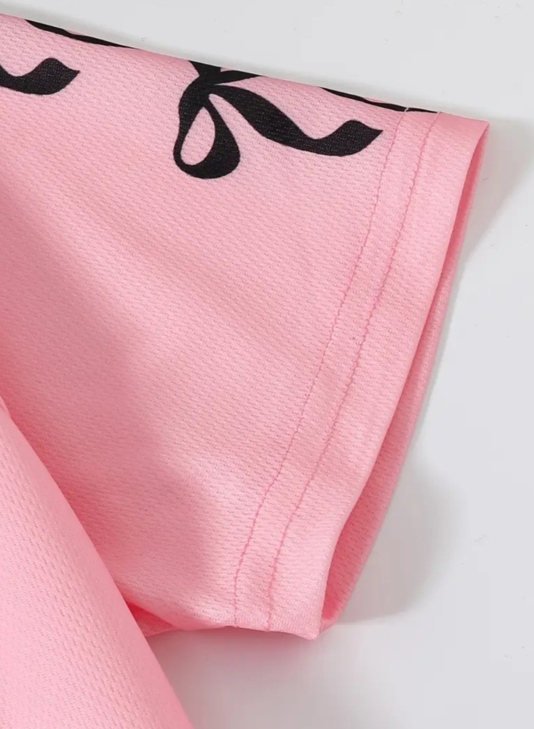Image of ENGLISHPREMIUM Printed Women V Neck Pink, Black T-Shirt