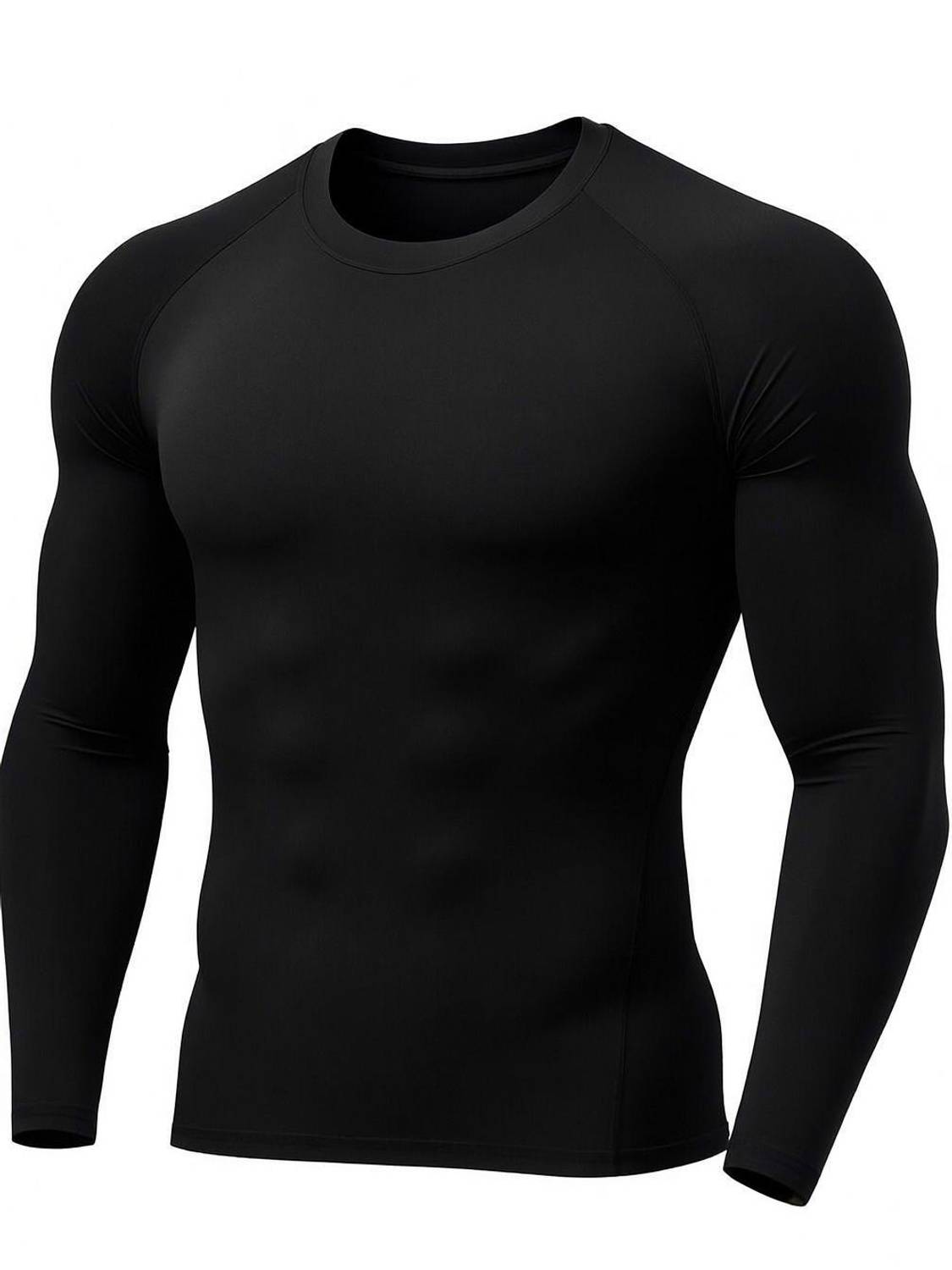 AKSM Solid Men Round Neck Black T-Shirt