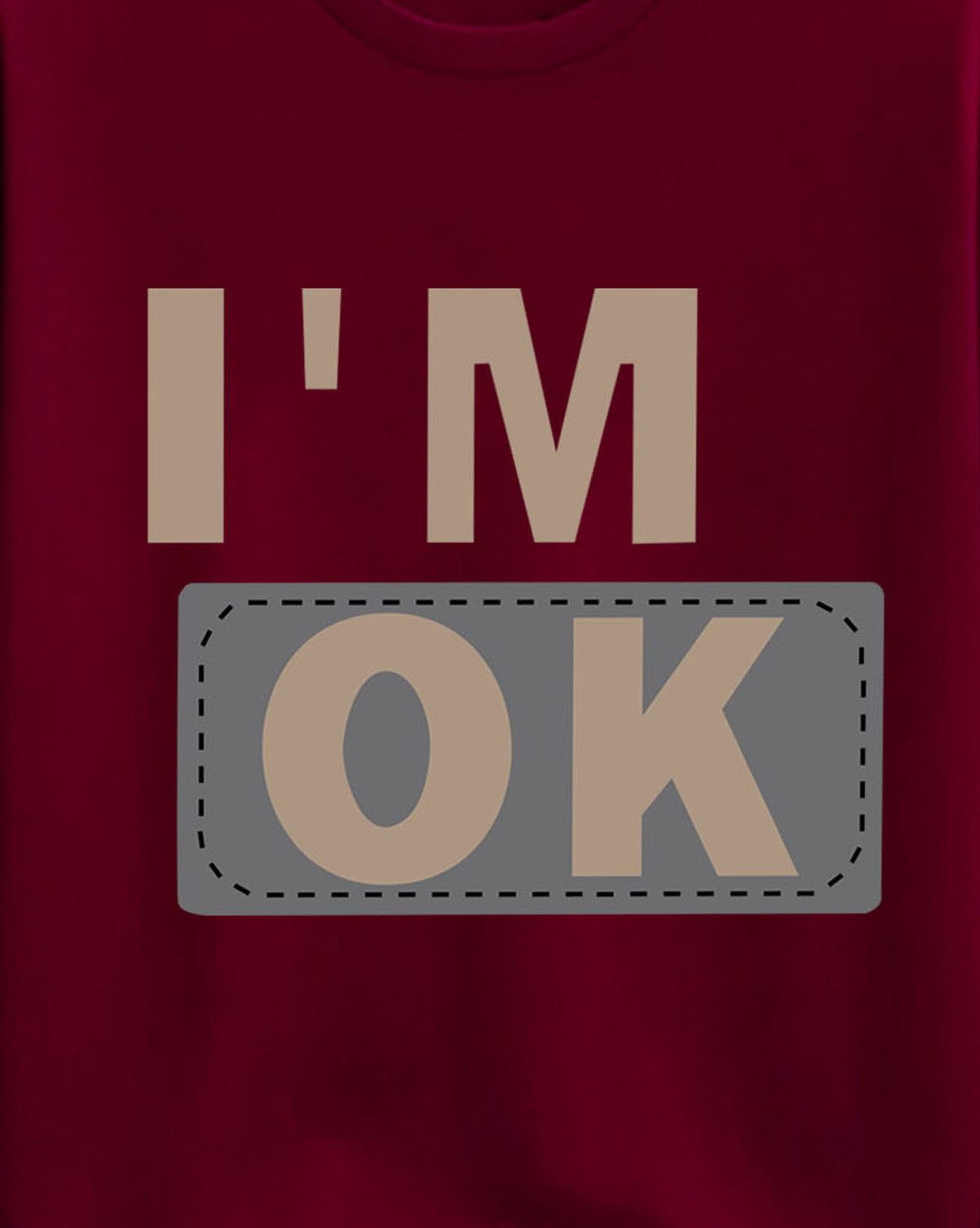 Image of ENITOR Typography Men Round Neck Maroon T-Shirt