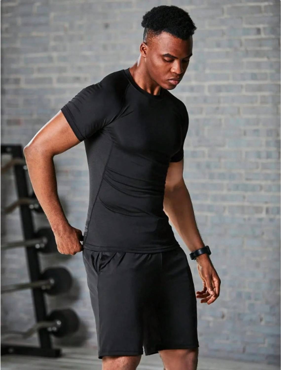 Everloom Solid Men Round Neck Black T-Shirt - Image 3