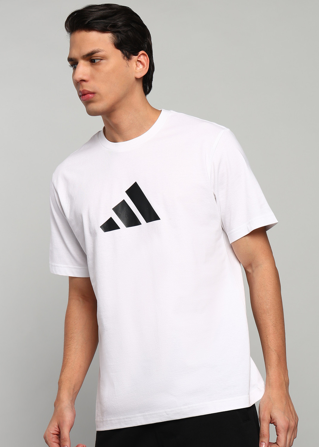 Image of ADIDAS Graphic Print Men Round Neck White T-Shirt