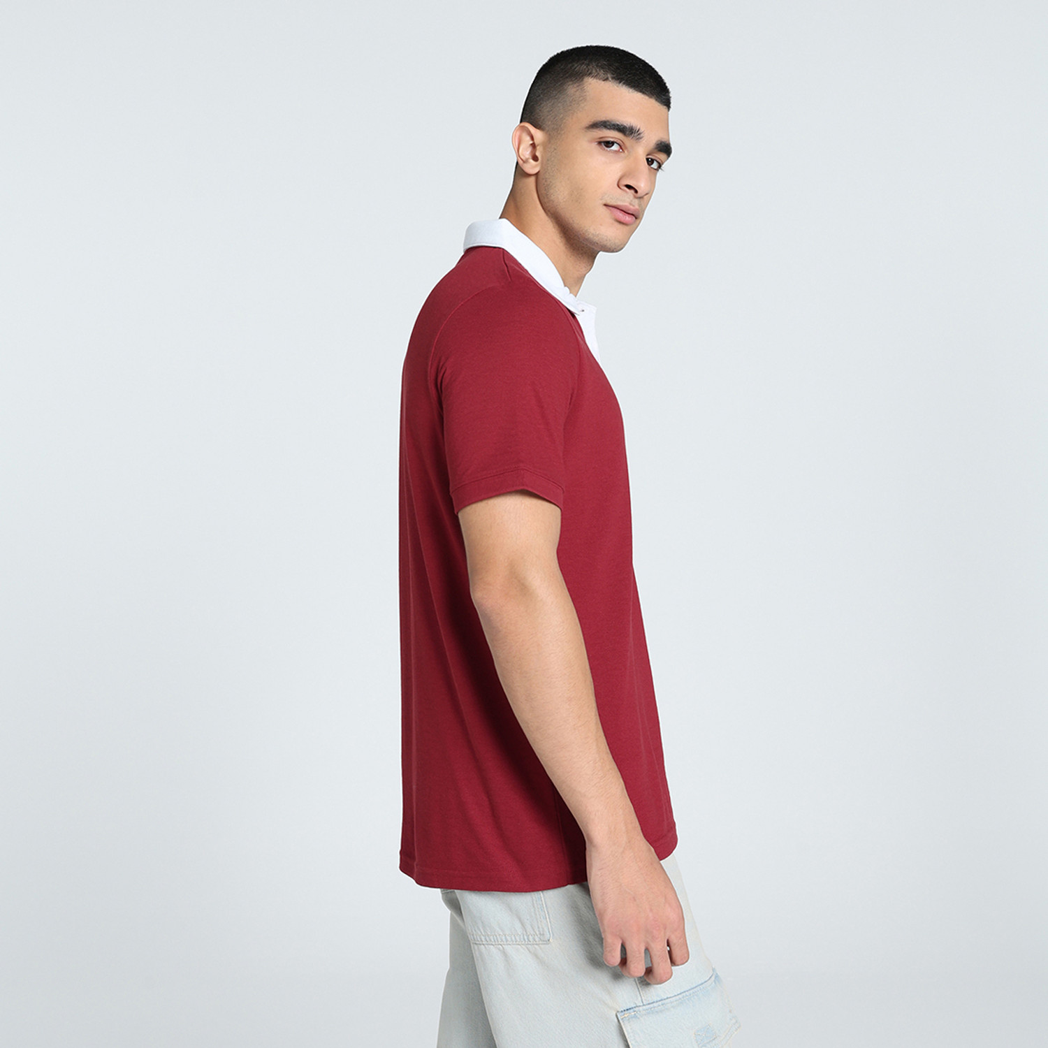 Image of PUMA Solid Men Polo Neck Red T-Shirt