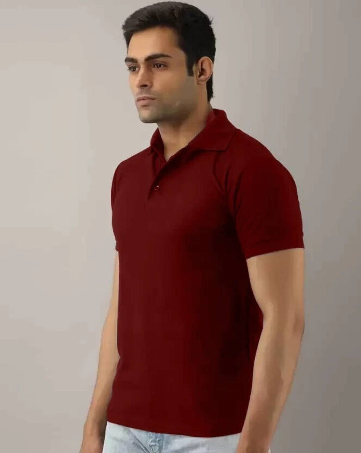 Silver Swan Maroon Polo Neck T-Shirt - Image 3