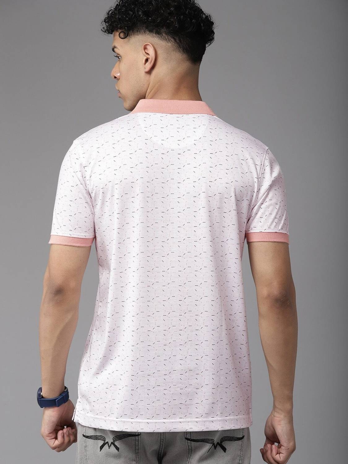 PARK AVENUE Men Red Polo Neck T-Shirt - Image 5
