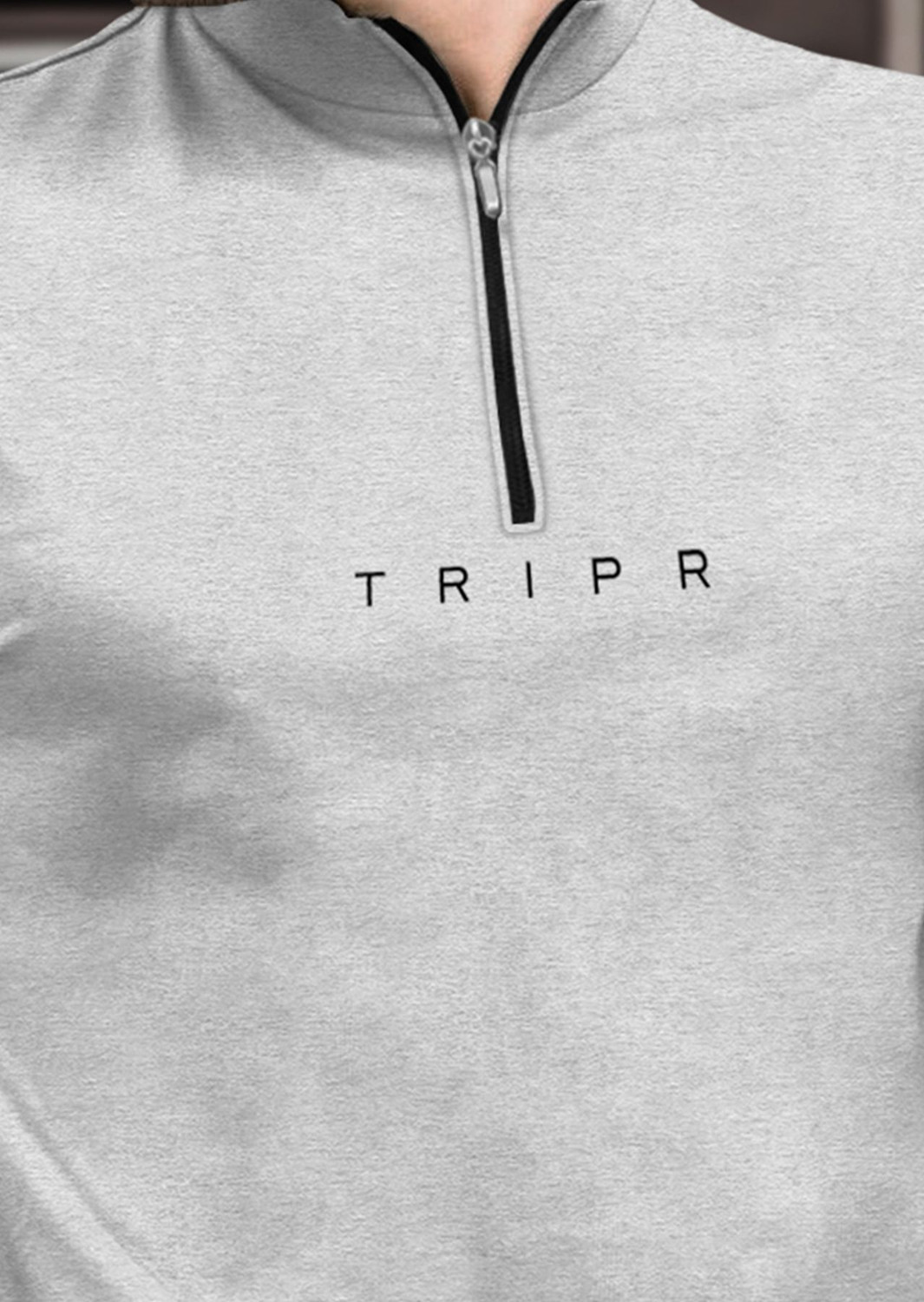 Image of TRIPR Solid Men Henley Neck Grey T-Shirt