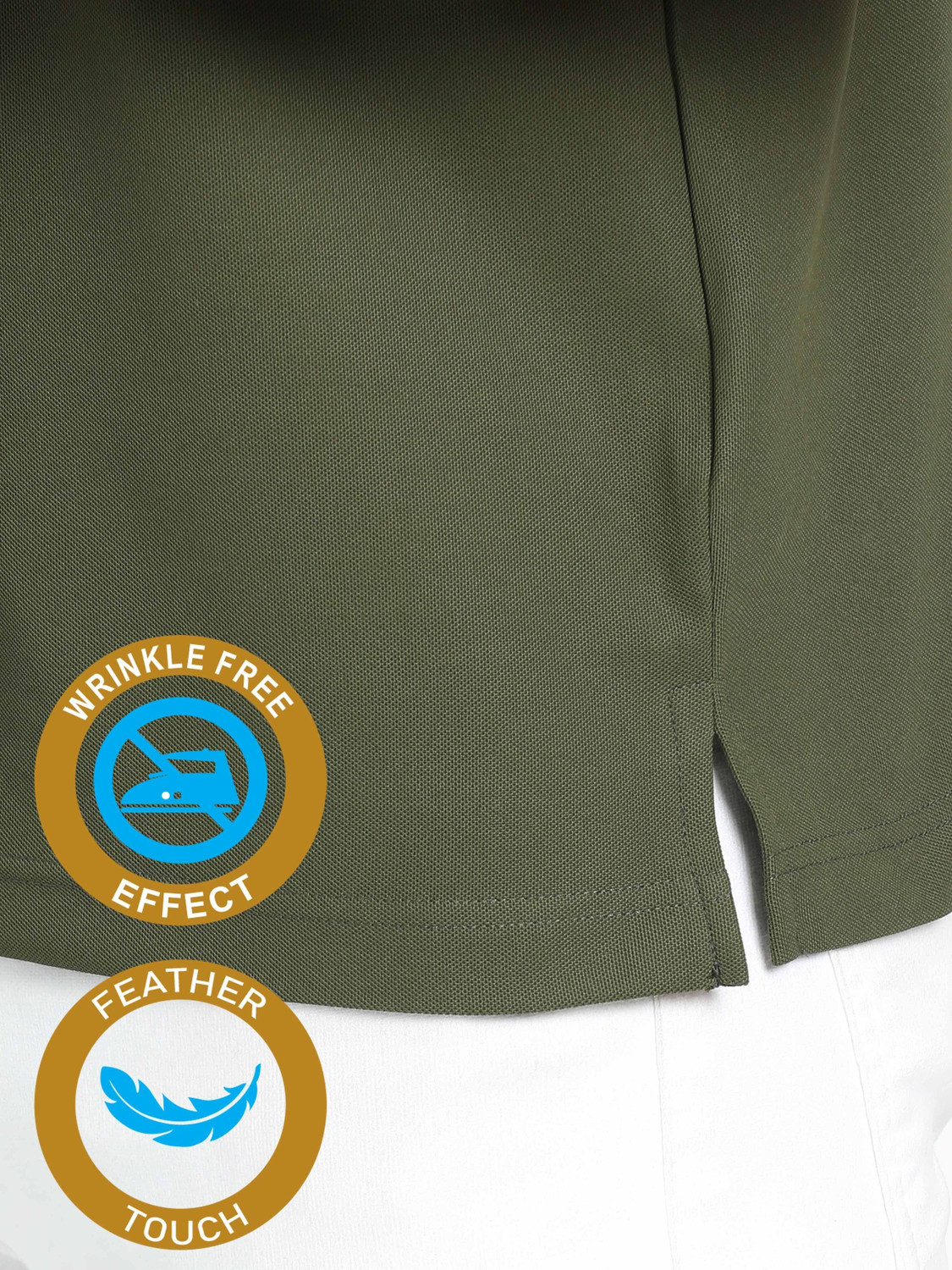 Image of Stellers Solid Men Polo Neck Dark Green T-Shirt