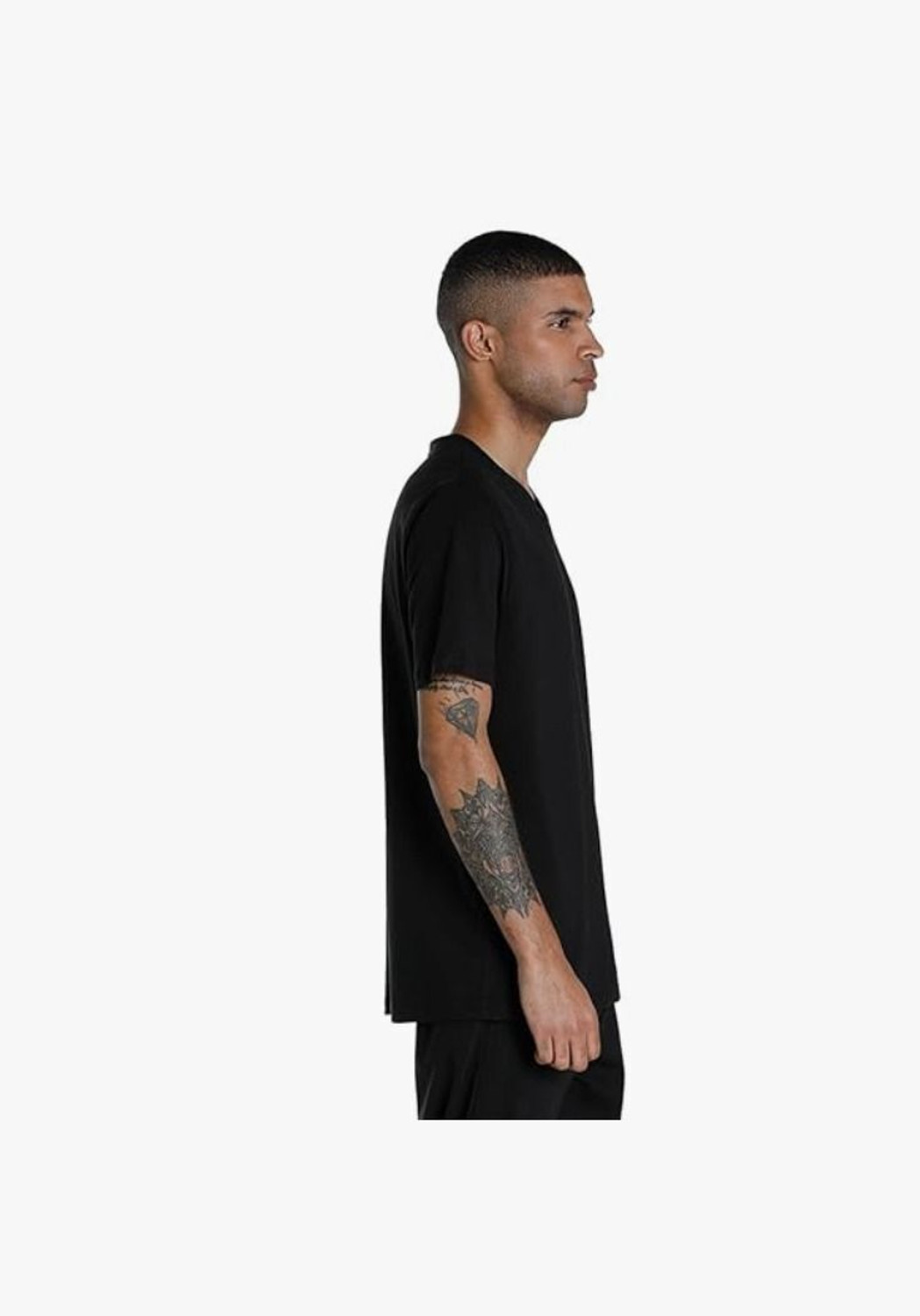Image of PUMA Solid Men V Neck Black T-Shirt