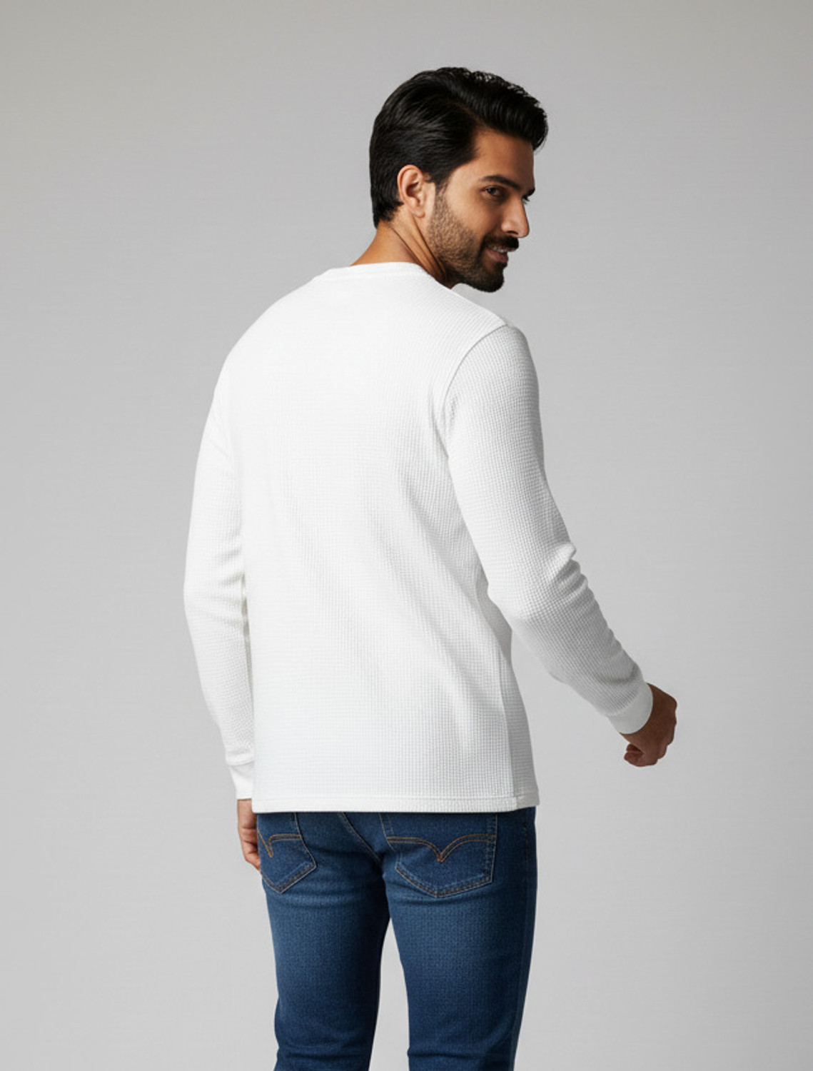 Image of Try This Solid Men Round Neck White T-Shirt