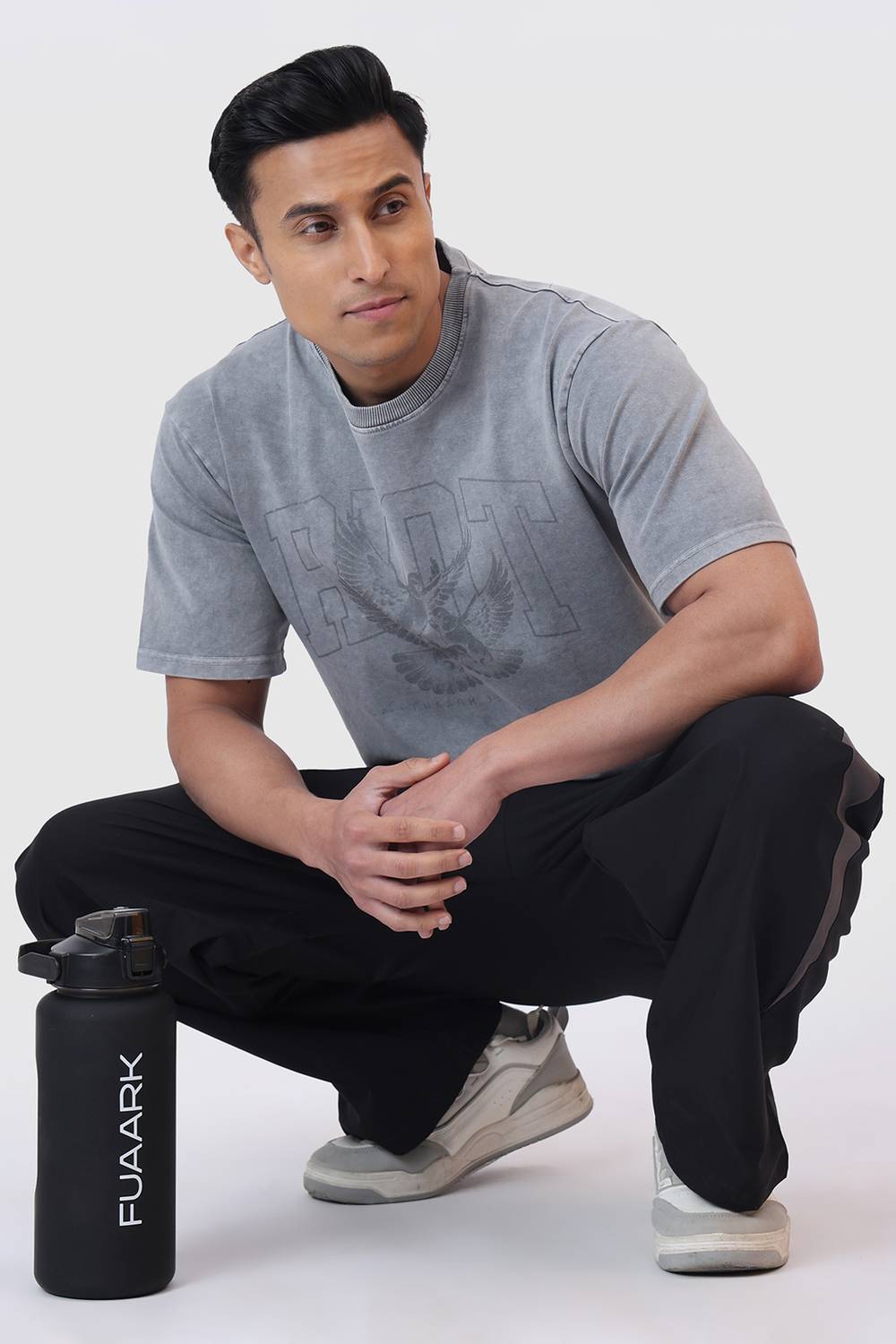 FuaarK Solid Men Grey T-Shirt - Image 4