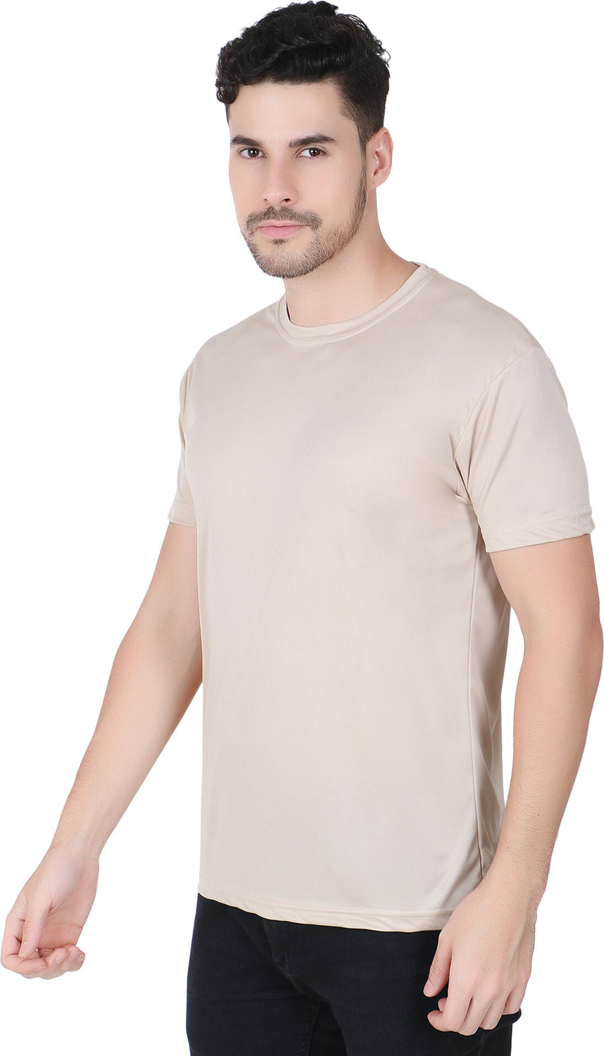 Image of FABSHORE Solid Men Round Neck Multicolor T-Shirt
