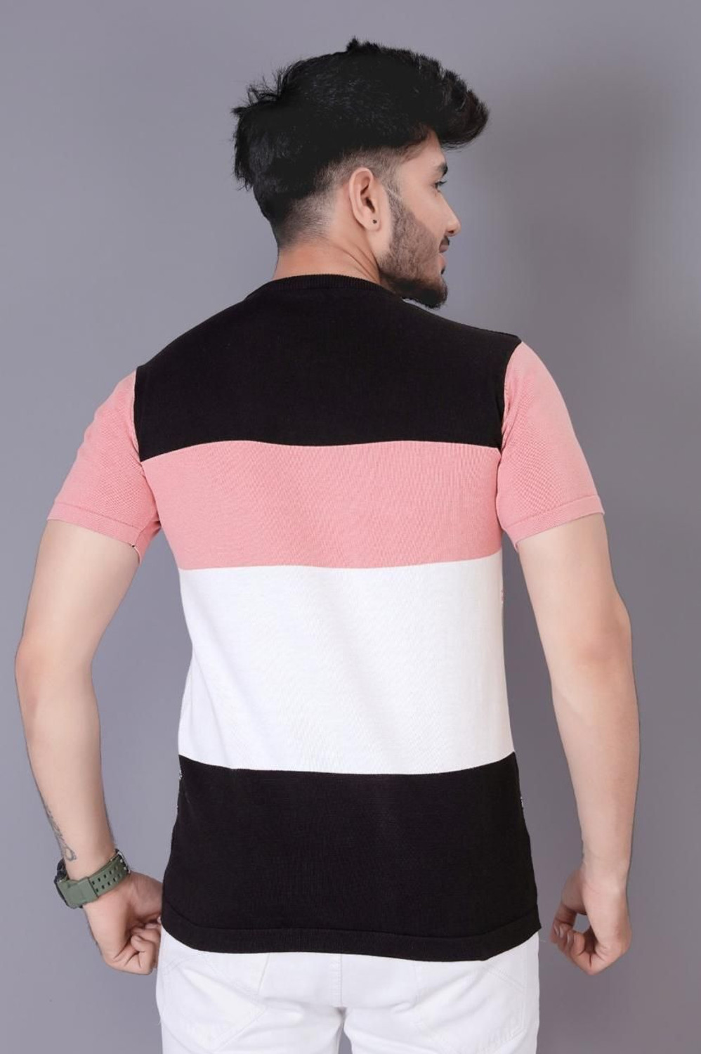 Image of M G GALLERY Printed Men Round Neck Multicolor T-Shirt