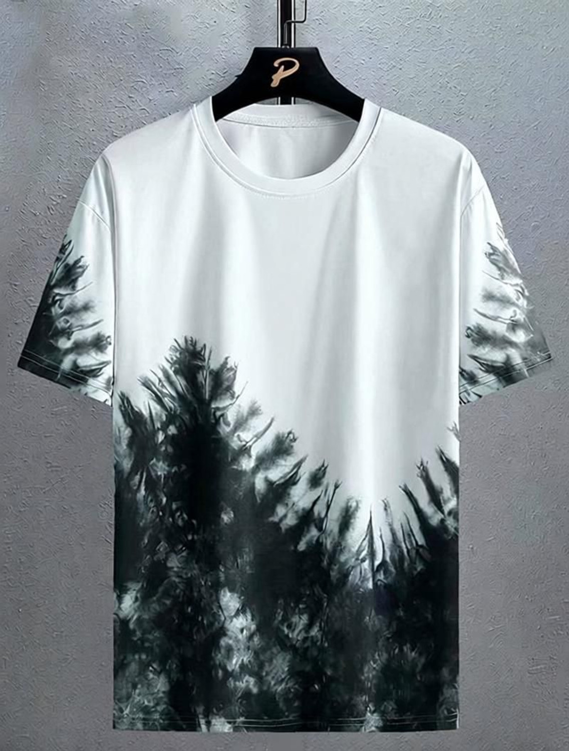Image of Celebrino Typography Men Round Neck White, Black T-Shirt