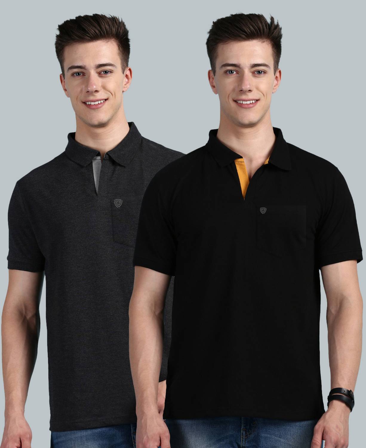 LUX cozi Solid Men Polo Neck Multicolor T-Shirt - Buy LUX cozi