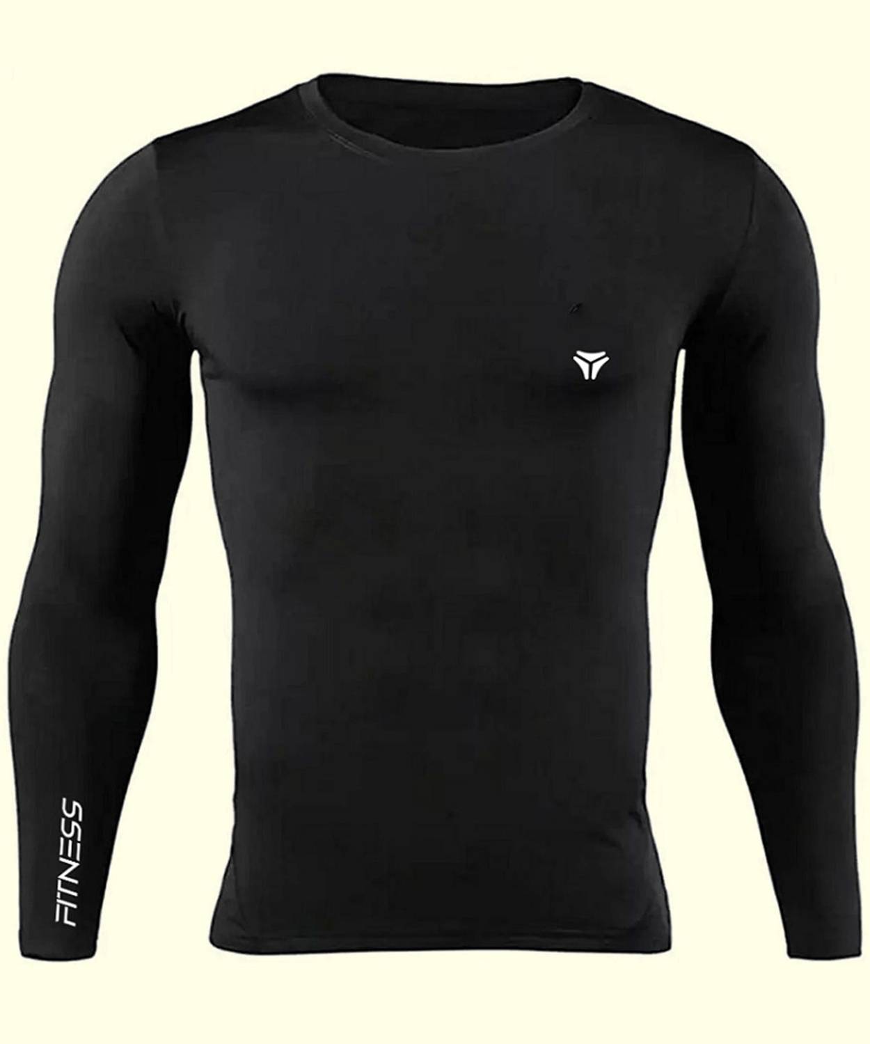 Kyk Men Solid Round Neck Polyester Black T-Shirt