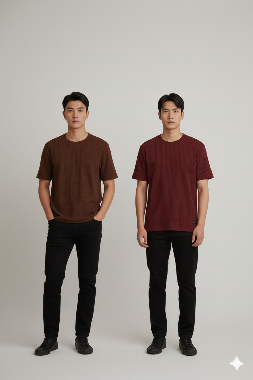 Image of Nazma Fashions Solid Men Round Neck Pink, Brown, Beige, Maroon T-Shirt