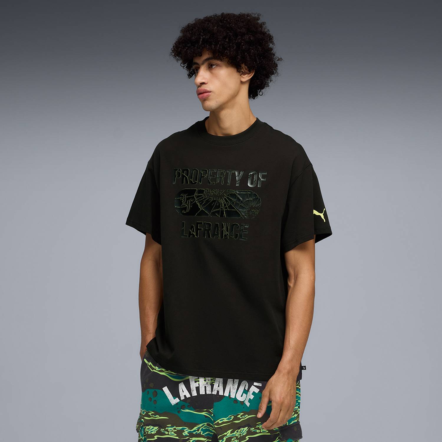 PUMA Men Black Printed Crew Neck T-Shirt