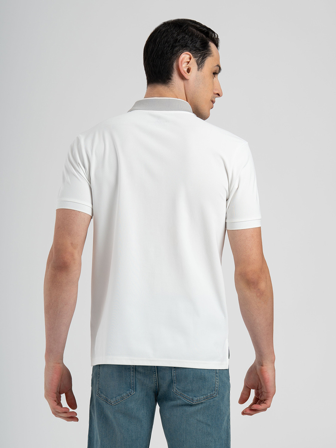 Image of RED TAPE Solid Men Polo Neck White T-Shirt