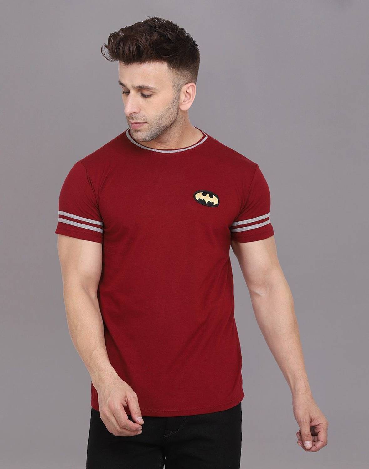 Teacherfab Printed Men Round Neck Maroon T-Shirt