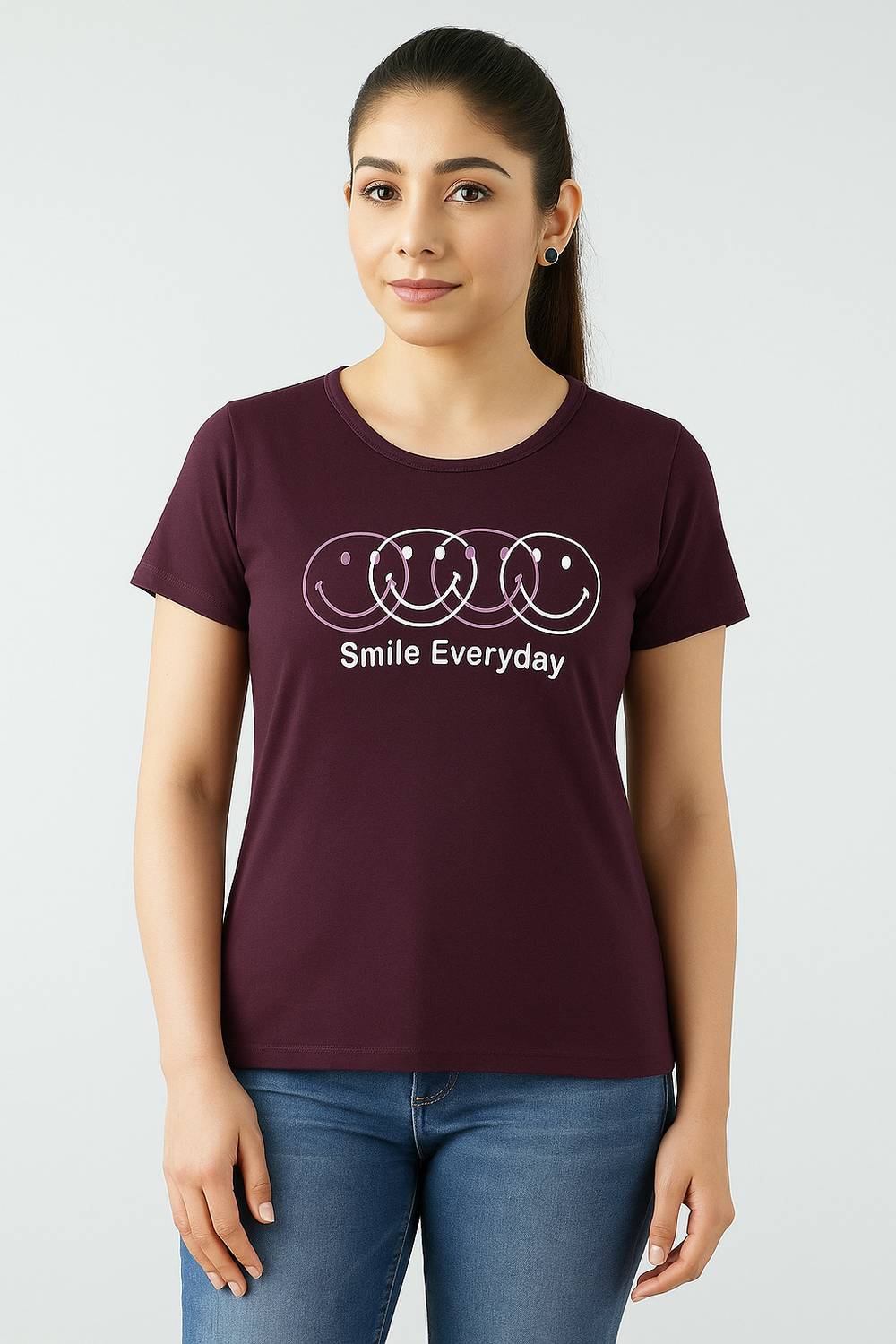 AWIBE Printed Women Round Neck Multicolor T-Shirt