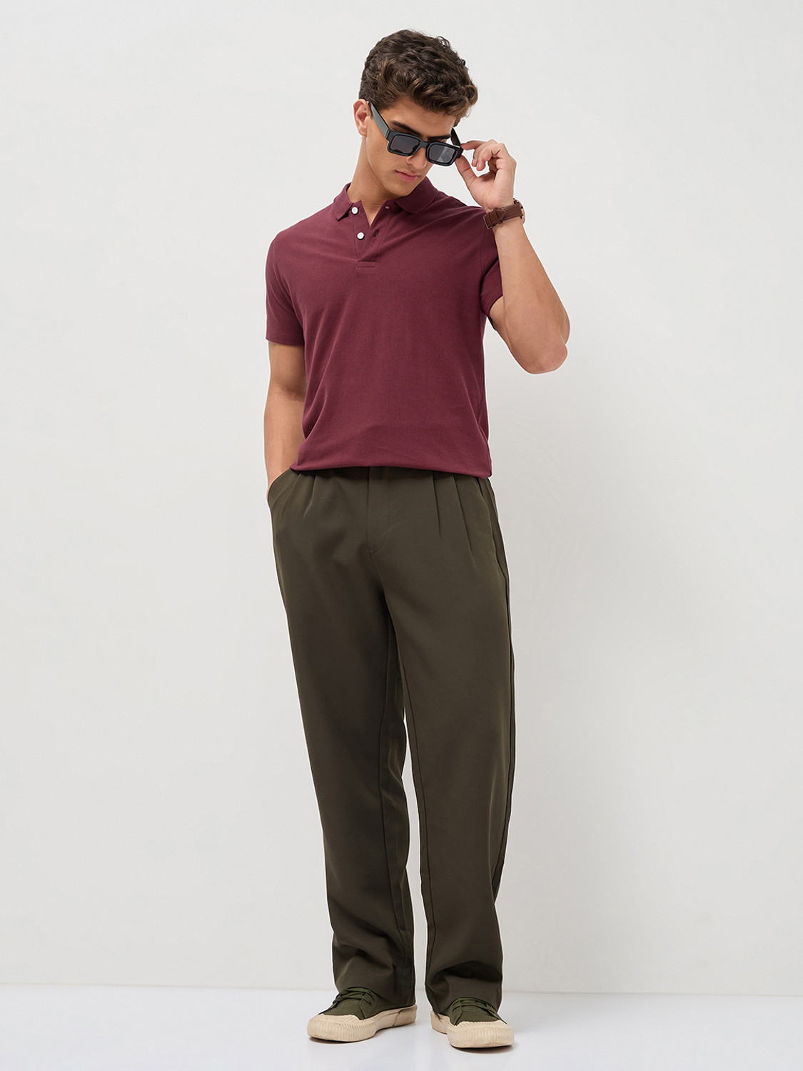 Image of Urbano Fashion Solid Men Polo Neck Grey T-Shirt