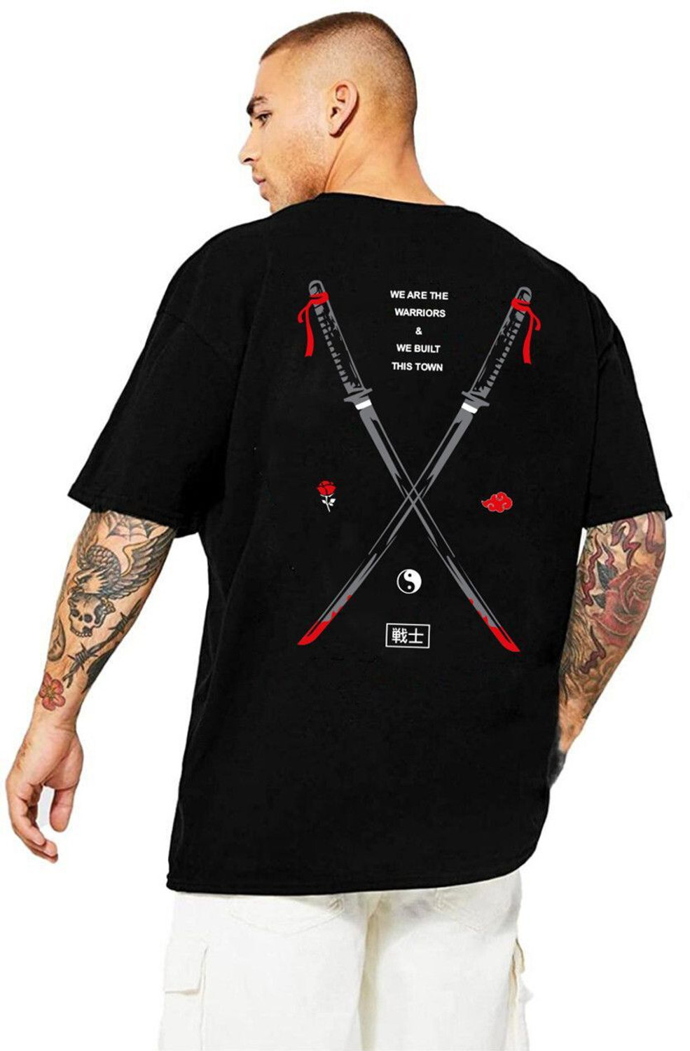 Image of CLORI TRENDING Printed Men Round Neck Black T-Shirt