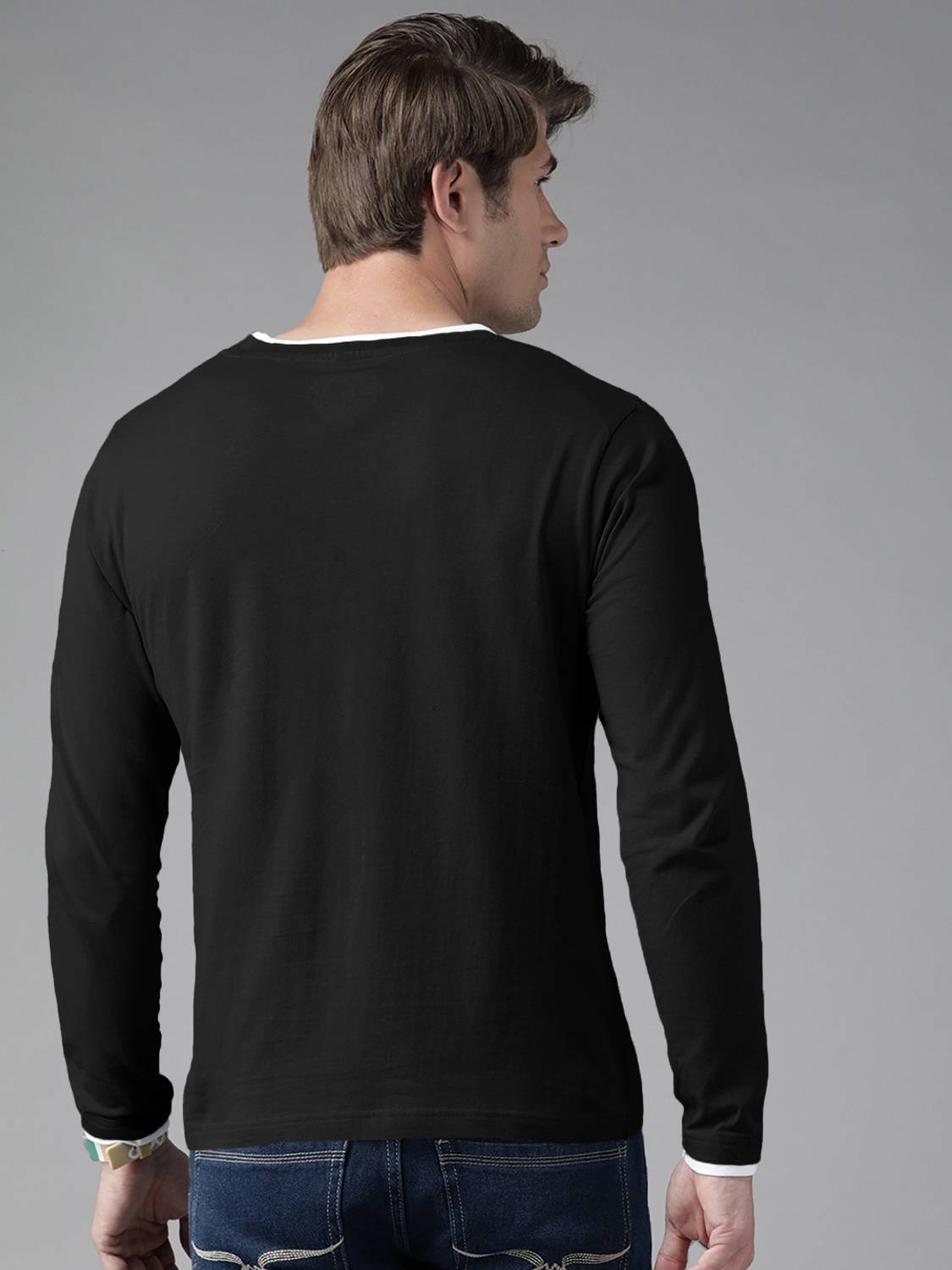 THE DRY STATE Solid Men Round Neck Black T-Shirt - Image 2