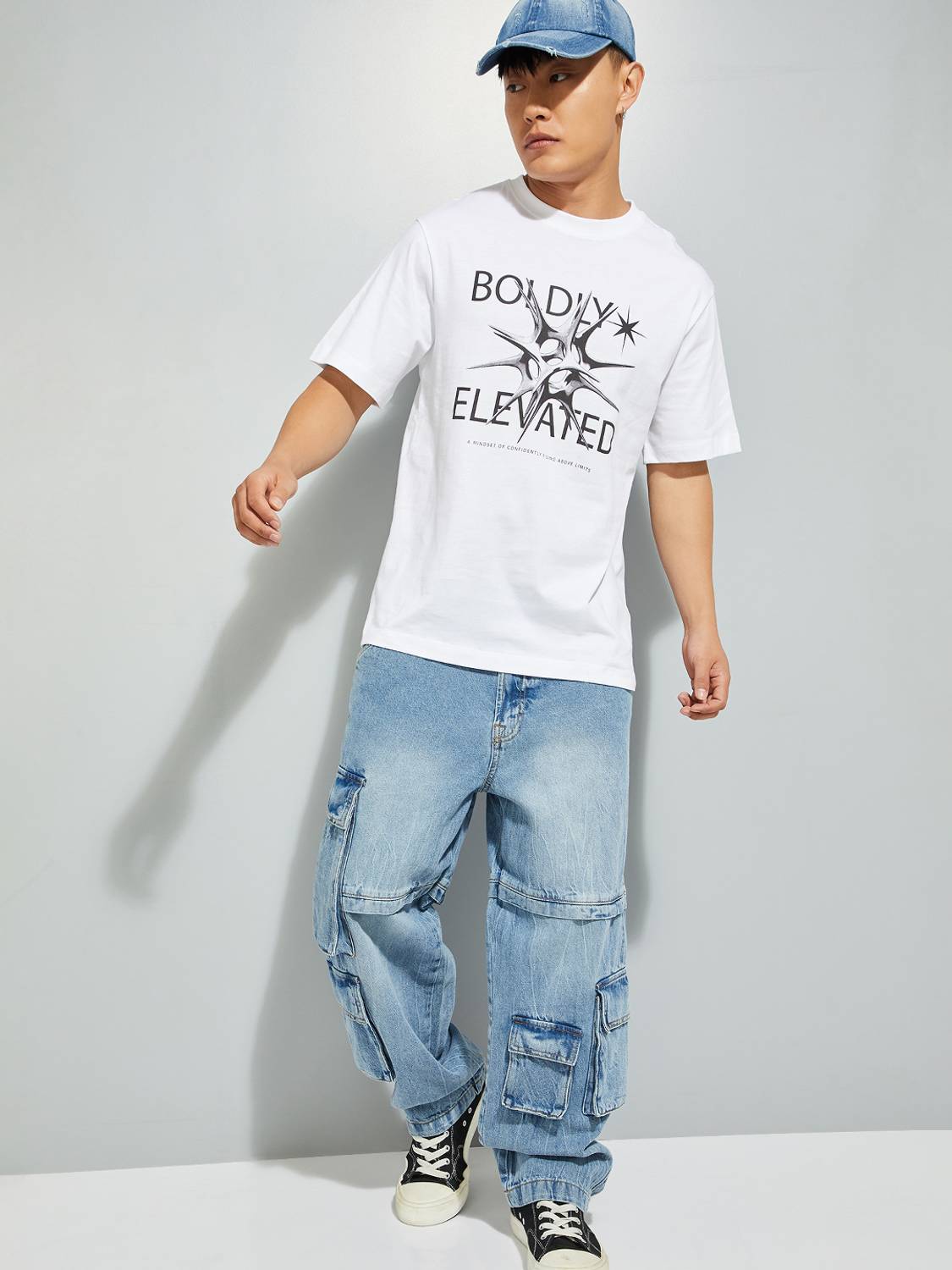 MAX Printed Men Round Neck White T-Shirt - Image 2