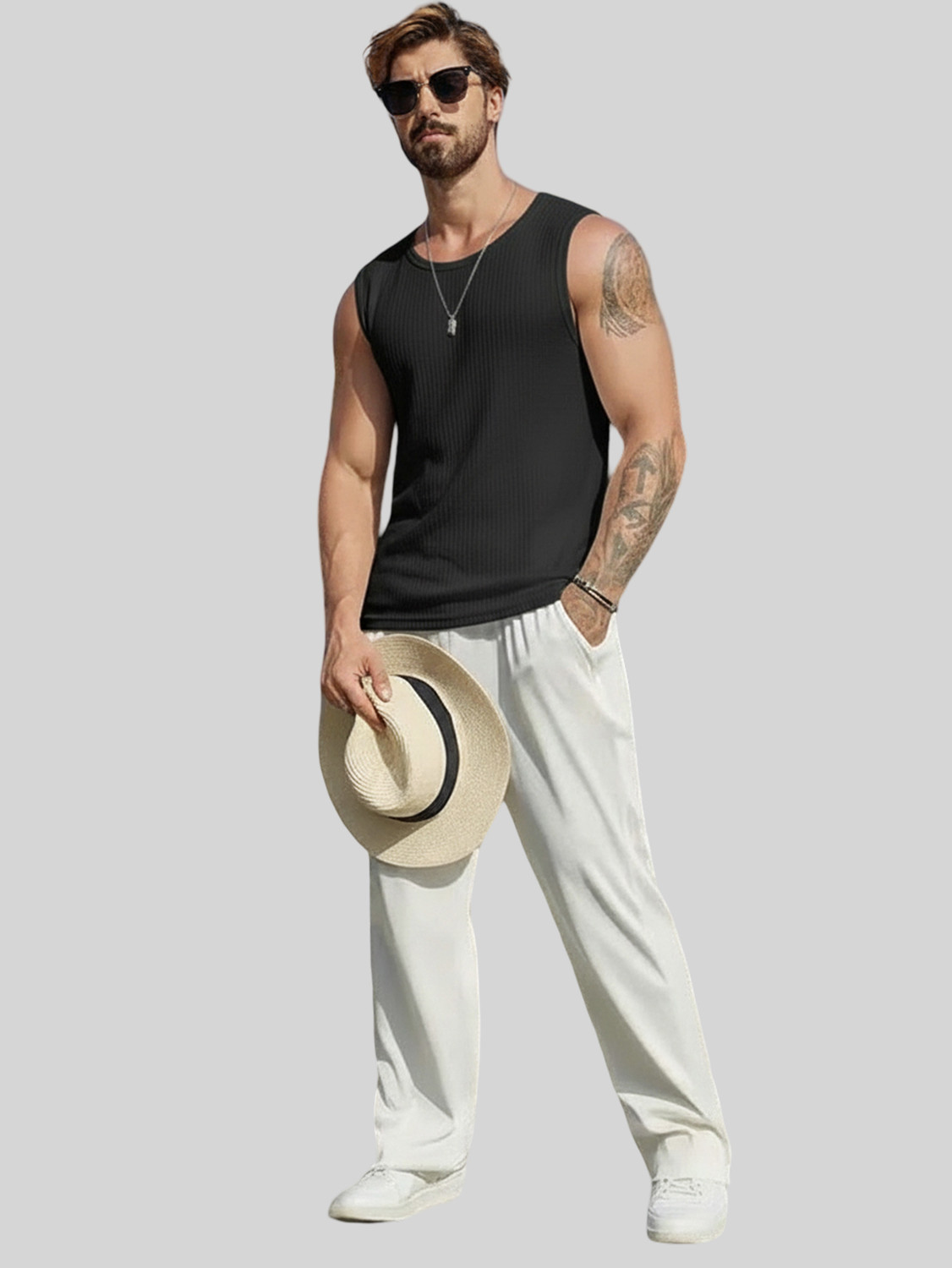 Image of Fashion And Youth Solid Men Round Neck Black T-Shirt