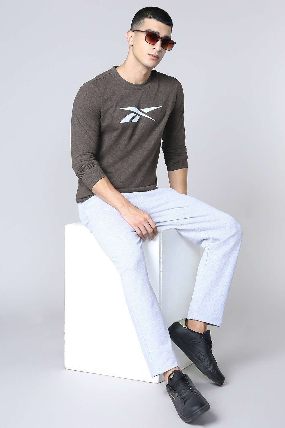 Image of REEBOK Printed Men Round Neck Multicolor T-Shirt