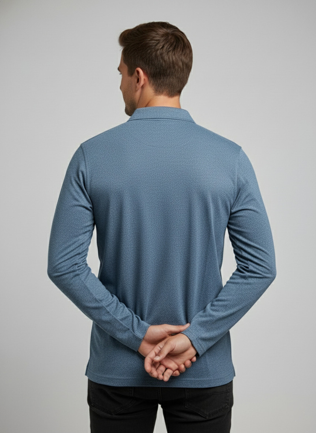 Image of SAND PIPER Solid Men Polo Neck Blue T-Shirt