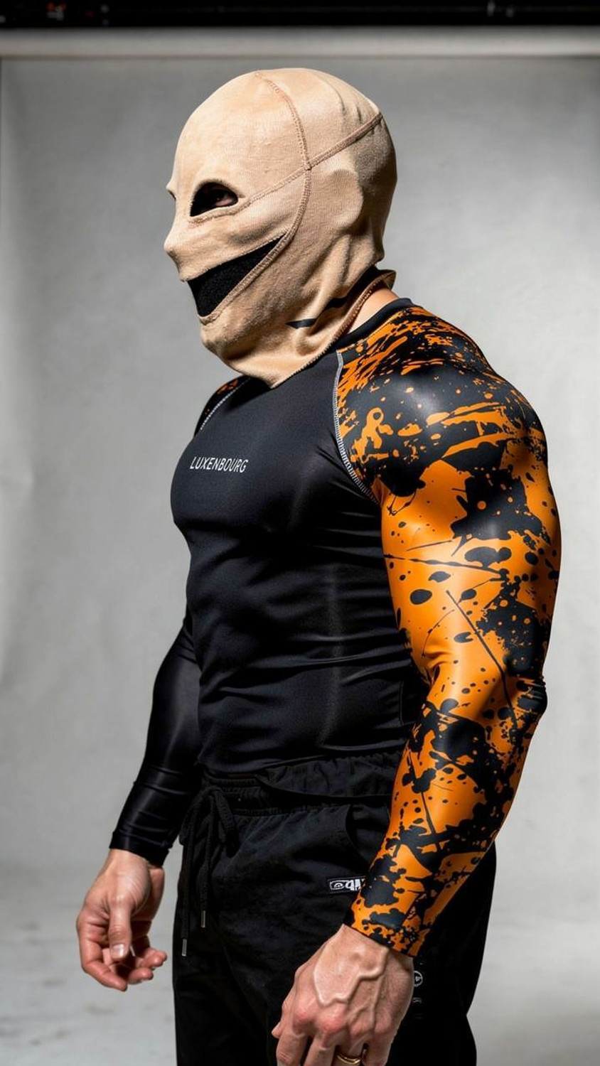 Image of AKIBA Abstract Men Round Neck Black T-Shirt
