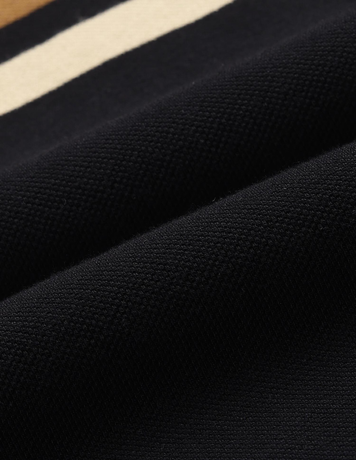 Image of U.S. POLO ASSN. Striped Men Polo Neck Black T-Shirt