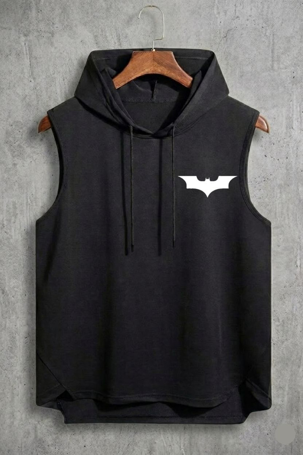 Image of Zxomillo Self Design Men Hooded Neck Black, White T-Shirt
