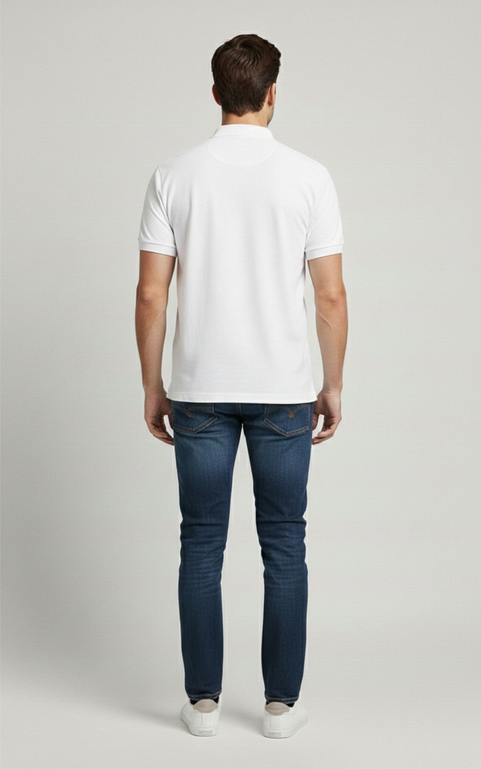 Image of Polo Plus Solid Men Polo Neck White T-Shirt
